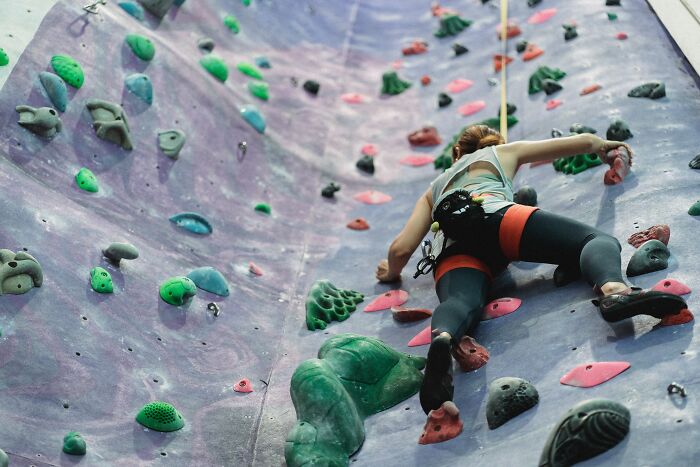 Woman Wall Climbing Indoor 