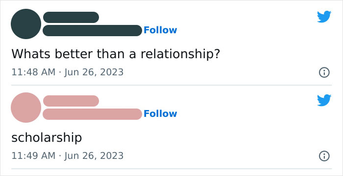 Funny science meme from Facebook group jokes about relationship vs. scholarship.