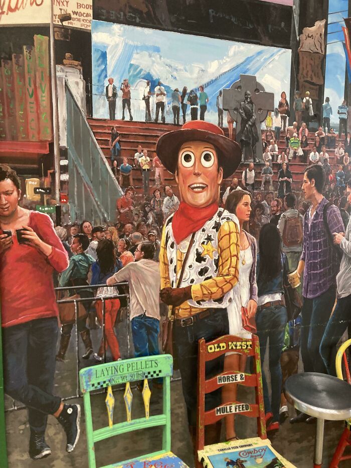 This Woody Painting At A Cafe In Korea