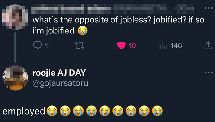 Social media conversation showing humorous confusion, highlighting moments when people's brains gave up on thinking.