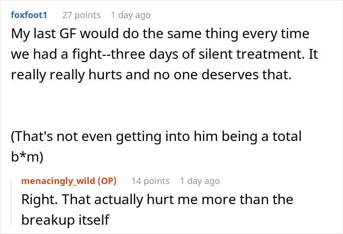“I Deserved Better”: Man Tries To Punish GF With Silent Treatment, Gets Dumped And Kicked Out