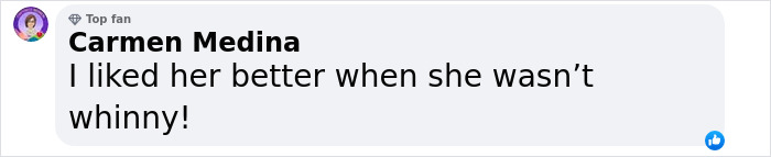 Carmen Medina comment criticizing Aimee Lou Wood from The White Lotus on social media.