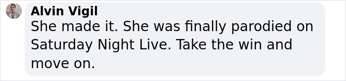 Comment by Alvin Vigil discussing a parody on Saturday Night Live related to Aimee Lou Wood's teeth.
