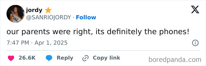 Tweet from a young person discussing boomer complaints about technology and longing for a physical car key.