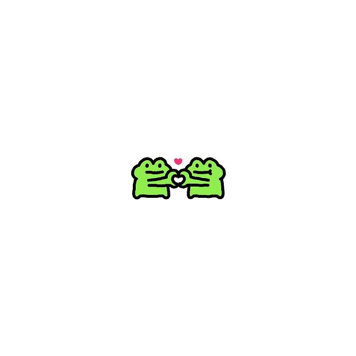 Two simple green frogs with big feelings holding a heart together, symbolizing life's little struggles and connection.