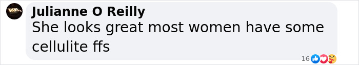 Screenshot of a Facebook comment praising Miley Cyrus sister Noah's revealing look amid reactions to her Hannah Montana post.